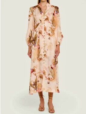 Zimmermann | Dresses | Zimmermann Eden Printed Linen Silk Mididress |  Poshmark